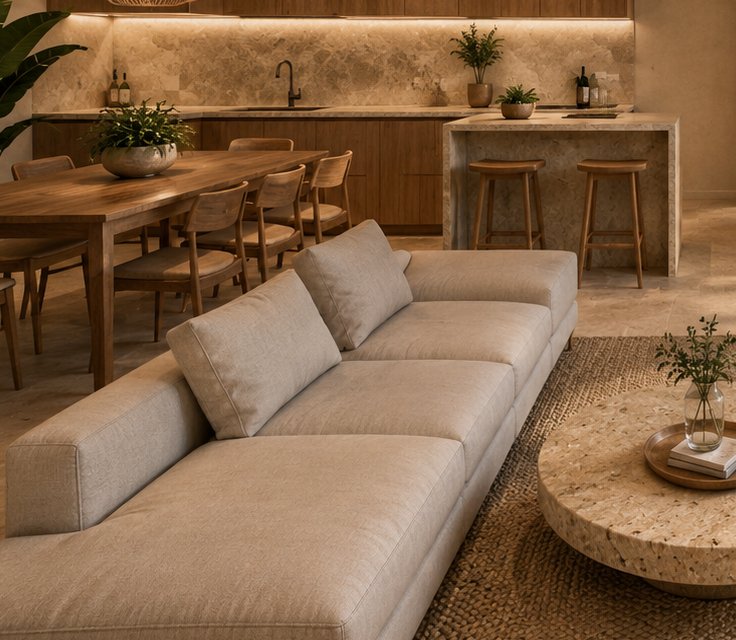 A warm, considered living space — representing connection between people