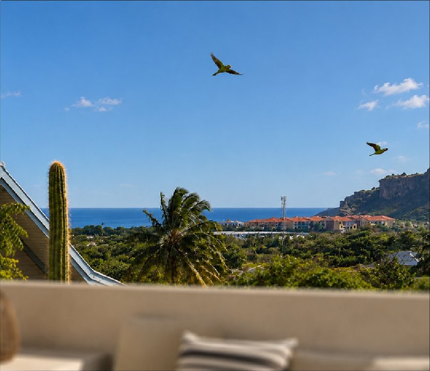 The view from The Four toward Caracasbaai Bay, Curaçao